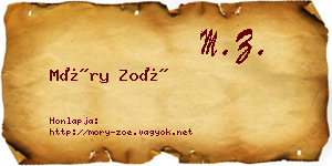 Móry Zoé névjegykártya